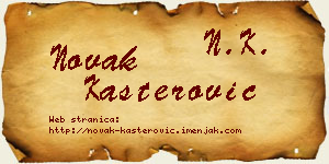 Novak Kašterović vizit kartica